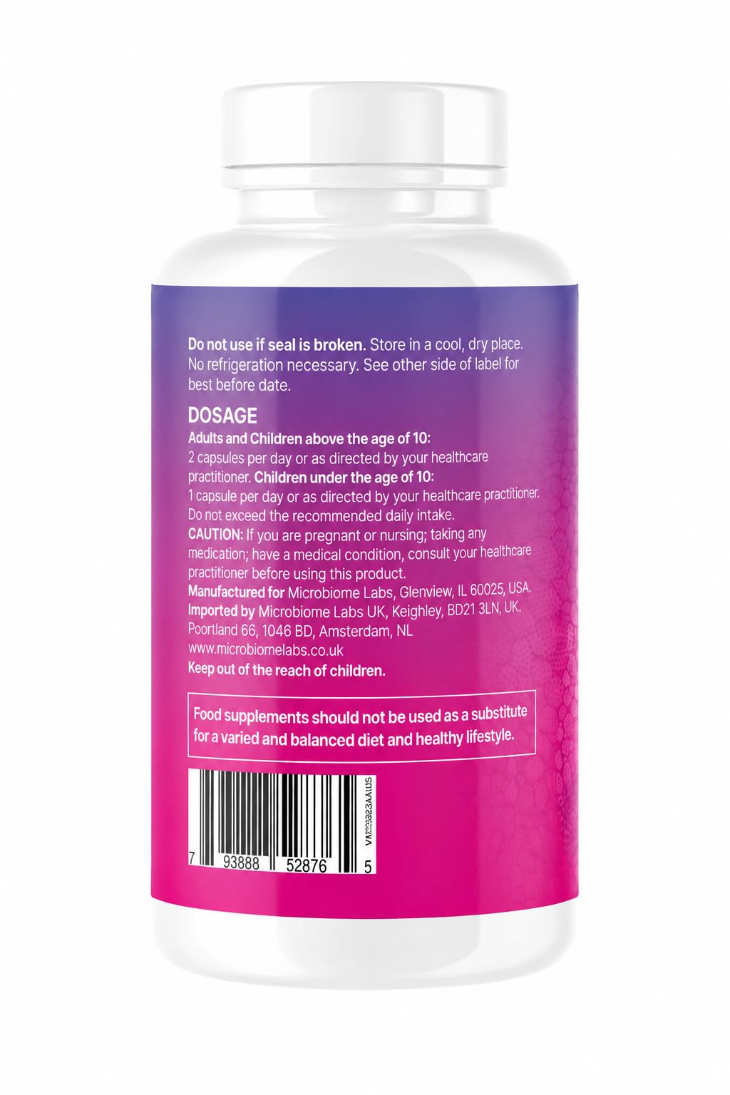 Microbiome Labs MegaSporeBiotic Plus – Probiotyk oparty na sporach z 4 szczepami Bacillus, codzienne wsparcie jelit dla kobiet i mężczyzn, wegański, stabilny w temp. pokojowej, 60 kapsułek