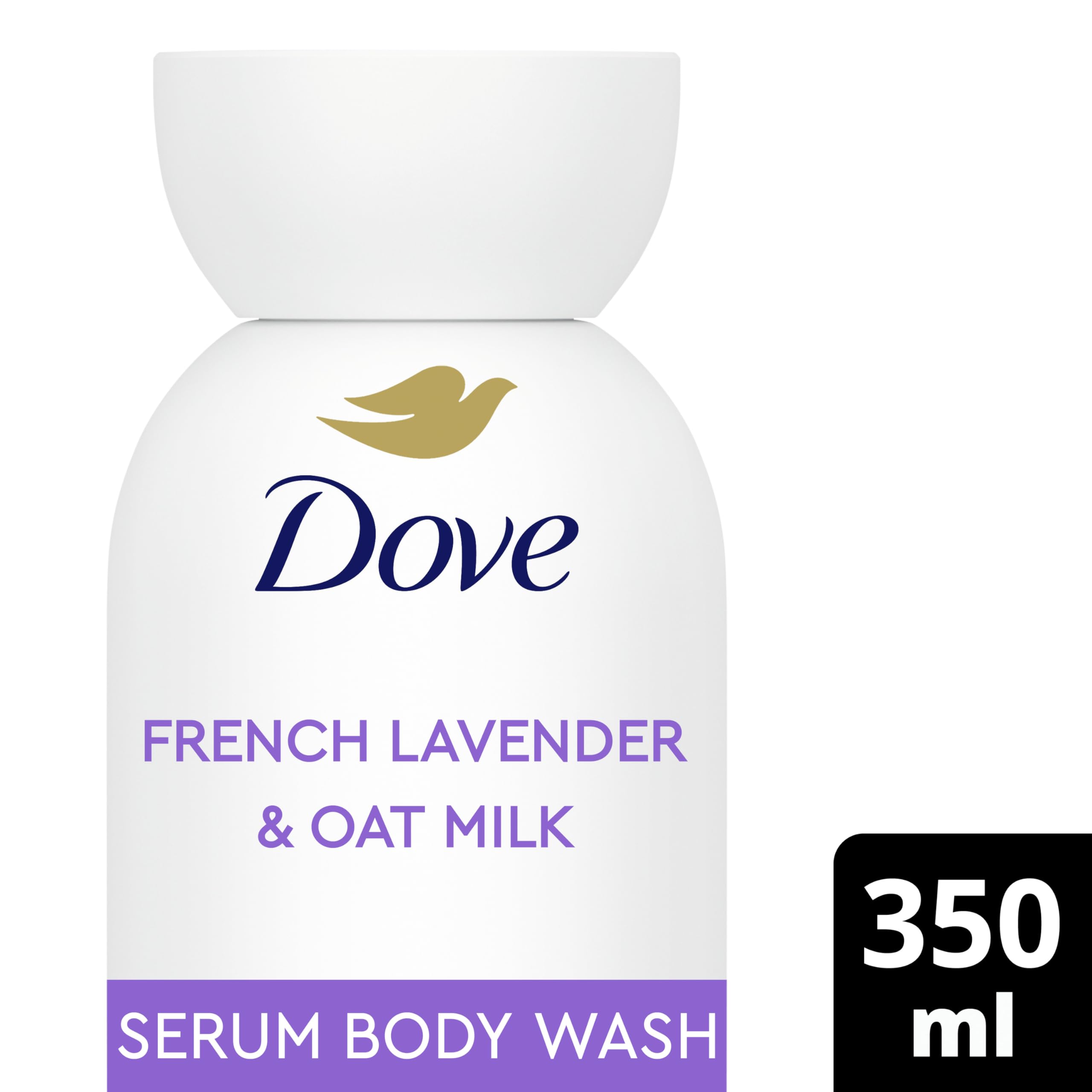 Dove Body + Mind French Lavender & Oat Milk Serum Body Wash body cleanser with antioxidant-rich vitamin E for glowing skin 350 ml - Image 2