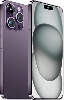 Unlocked Android Phone A15 PROMAX Android 13 Cell Phone with Dynamic Island 6GB+256GB 6800mAh,Fast Charging,HD Screen 48MP+108MP Camera Cell Phone with 5G Dual SIM Smart Phone (Purple)