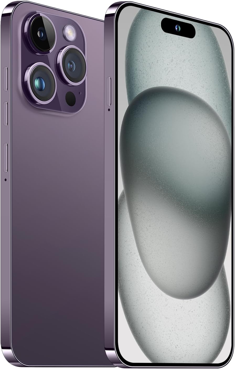 Unlocked Android Phone A15 PROMAX Android 13 Cell Phone with Dynamic Island 6GB+256GB 6800mAh,Fast Charging,HD Screen 48MP+108MP Camera Cell Phone with 5G Dual SIM Smart Phone (Purple)