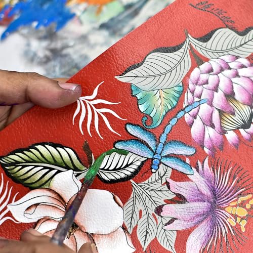 Anuschka Hand Painted Genuine Leather Wristlet Wallet - Crimson Garden2