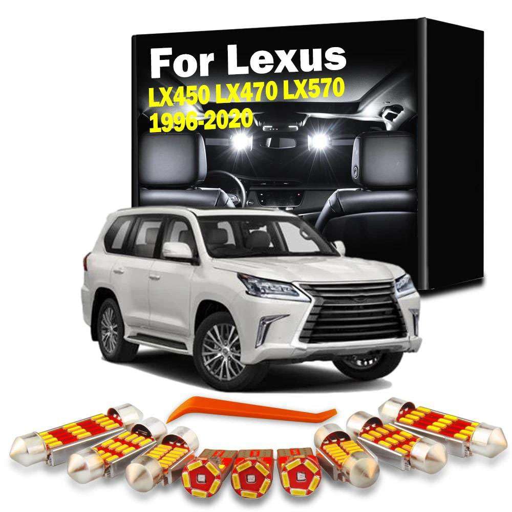 LED Interior Light Kit, For Lexus LX 450 470 570 LX450 LX470 LX570 1996-2020 Vehicle Car Map Dome License Plate Lamp