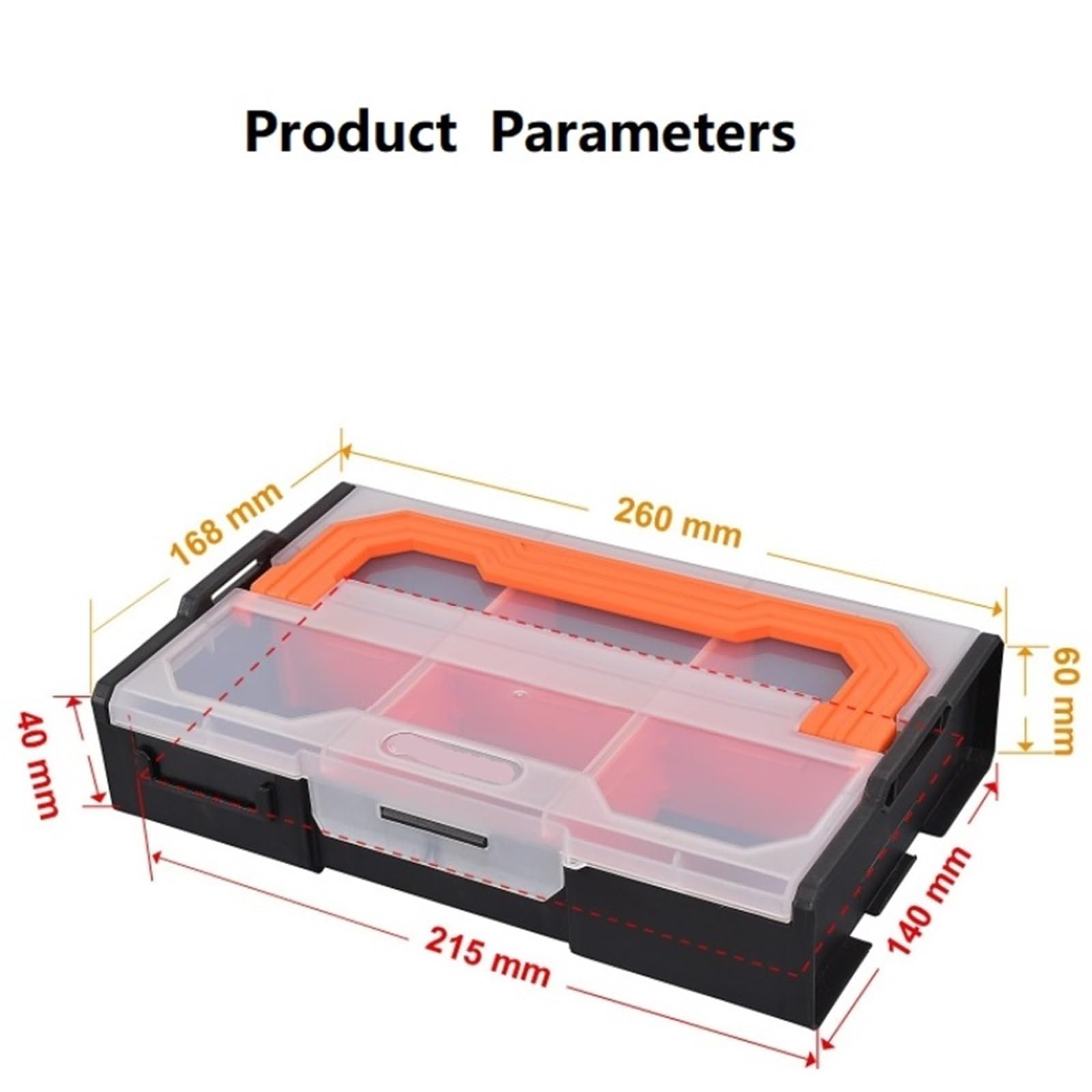 Organizador De Tornillos Caja de herramientas con compartimentos for guardar piezas, rejillas múltiples for colocar tornillos, caja pequeña plástico, estuche combinado(3PCS)