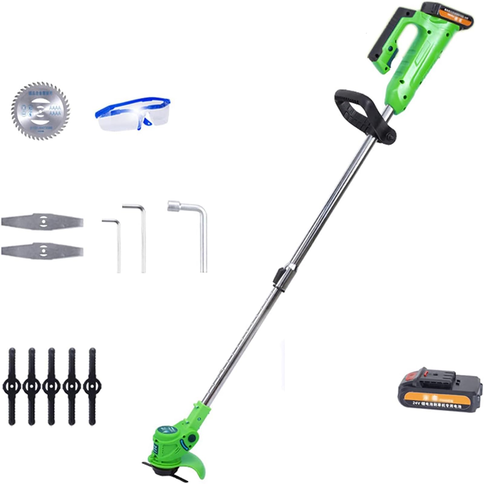 Cortacésped eléctrico de 24 V con cable para eliminar malas hierbas de árboles y macizos de flores, cortadora de césped para tierras agrícolas