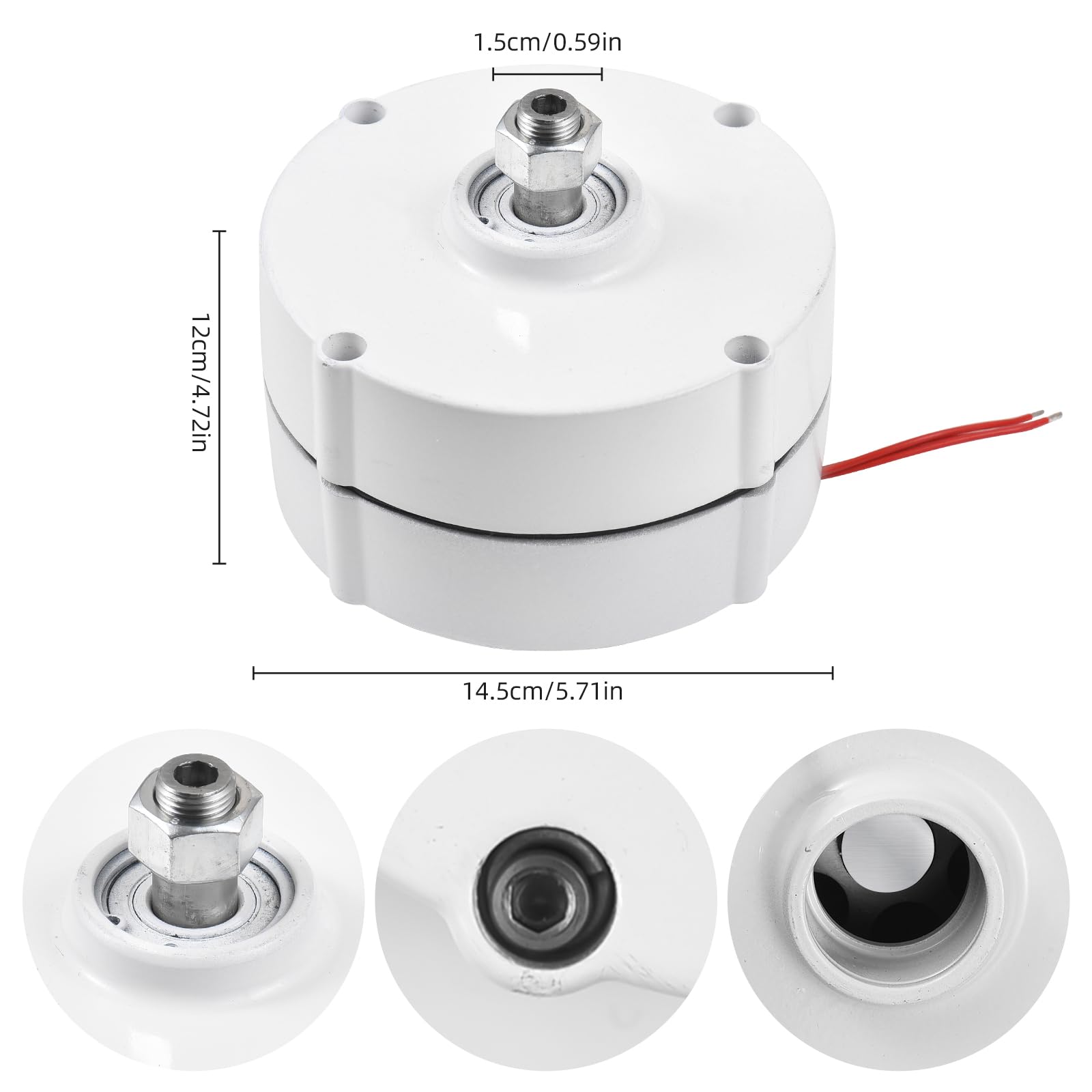 TOPINCN Generador de Imanes Permanentes de 400 W, Alternador Trifásico de Aleación de Aluminio, 750 Rpm, 12 V, Ideal para Turbinas Eólicas y Electrodomésticos (sin controlador)
