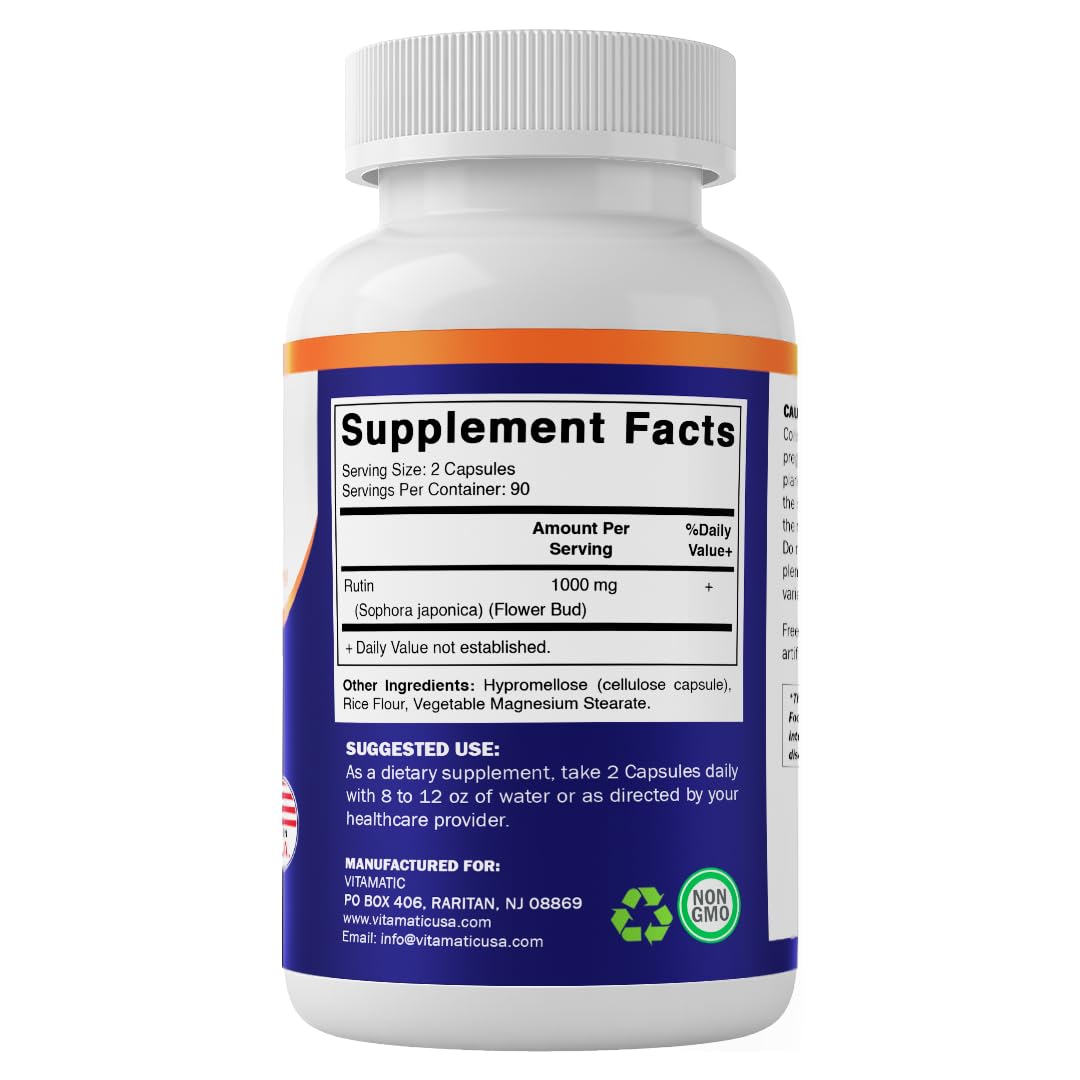 Vitamatic Rutin, 180 Vegetable Capsules (500 mg per Capsule) — Amazon image 8
