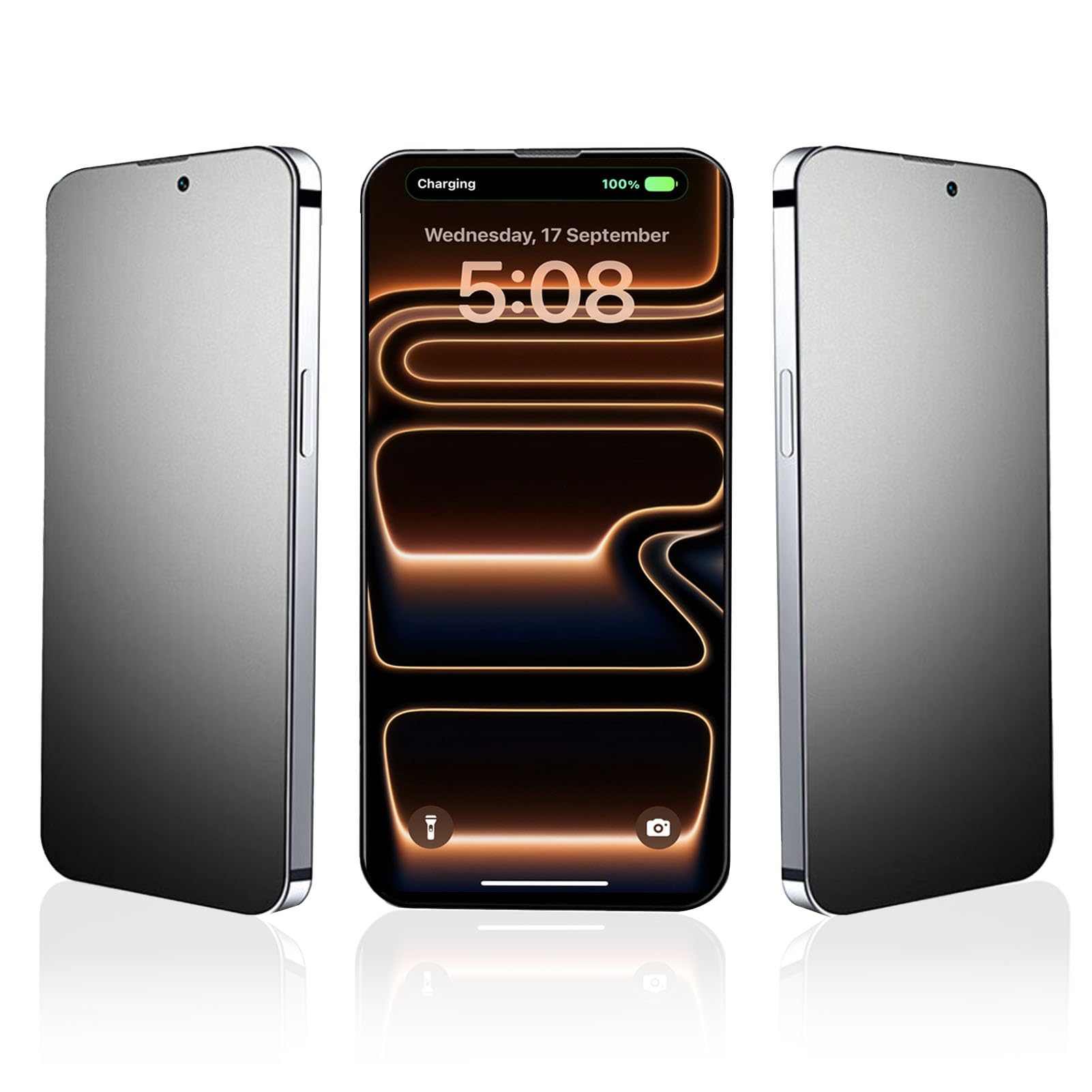 HAIWILL 3 Stück Matte Displayschutzfolie für iPhone 15 Pro Sichtschutzfolie Glas Anti-Fingerabdruck Anti-Peeping Sichtschutzfolie 9H Gehärtetes Glas Sichtschutz für Apple 15 Pro, 6,1 Zoll …