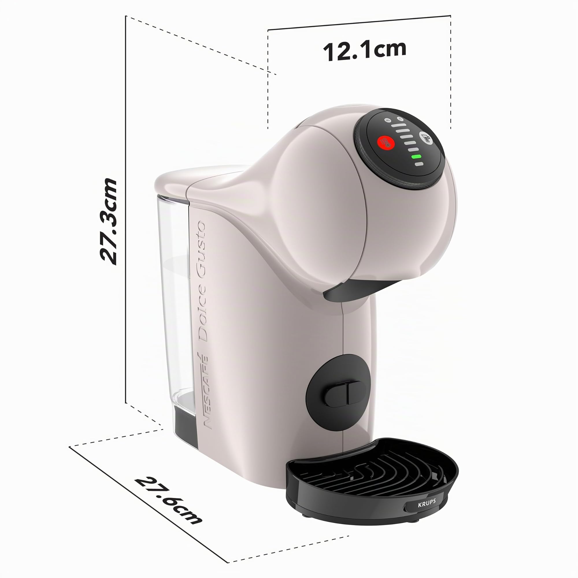 Krups NESCAFÉ Dolce Gusto KP243A GENIO S Machine à café à capsules pour différentes boissons, compacte, haute pression, tailles réglables XL, expresso parfait en seulement 30 secondes, arrêt