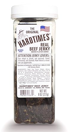 Beef jerky in plastic container