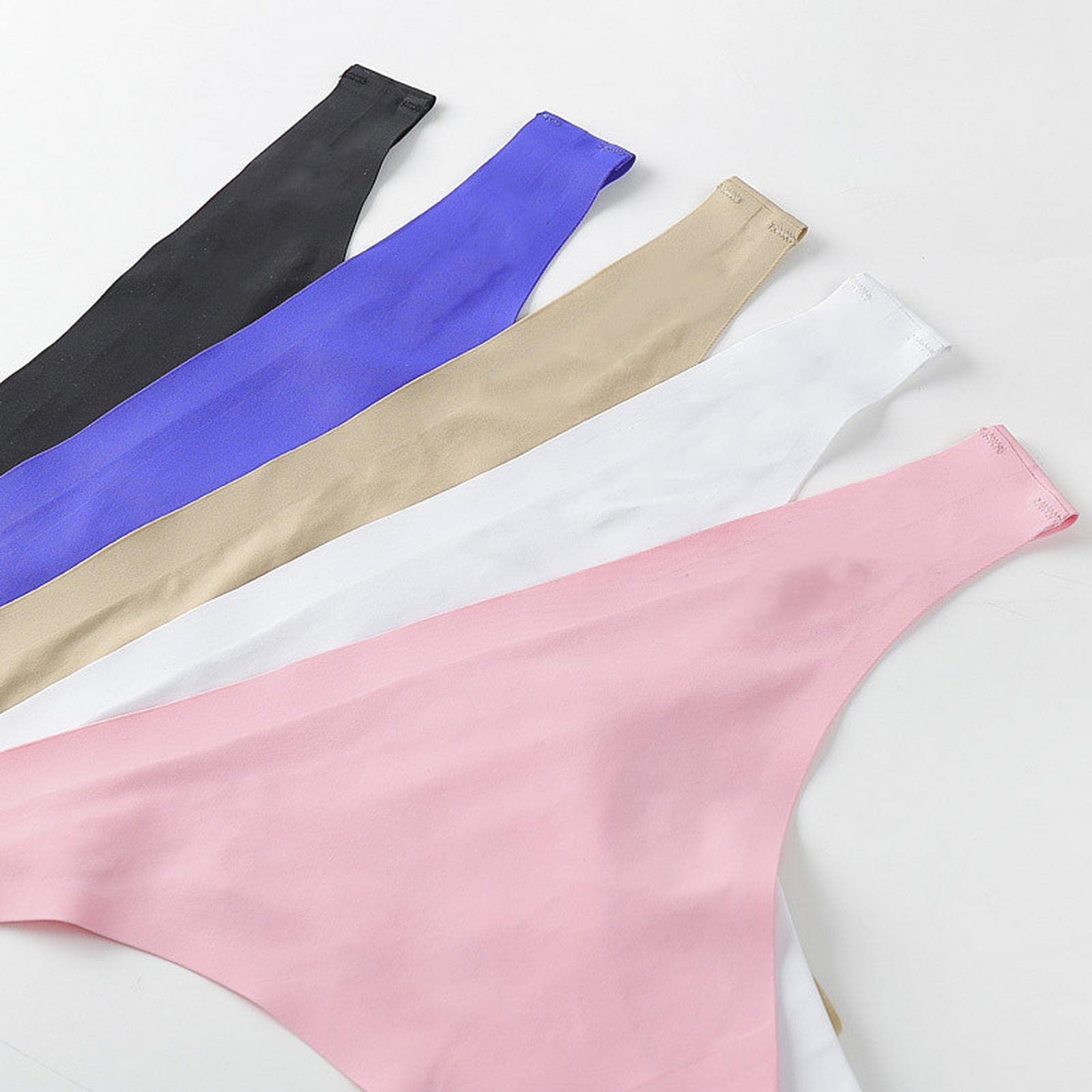 Bragas Mujer 3 Pcs/Paquete De Hielo Seda Mujeres G String Tanga Color Sin Costuras Bikini Bikini Briefs