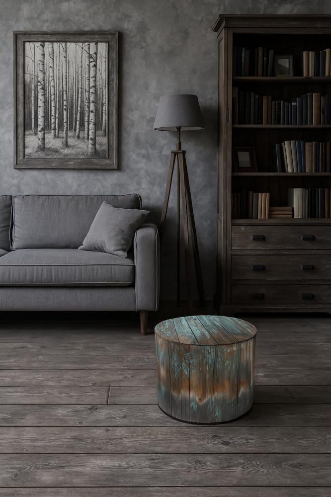Bertoni Pouf da giardino per sedersi puffer sedile Pouf rotondo ottomano mobili da giardino (AVANA)