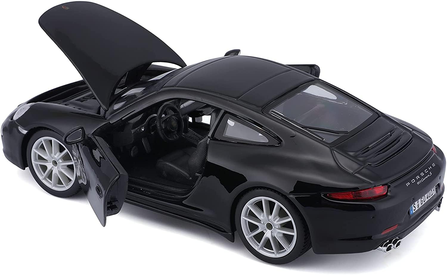 Bburago - 1/24 Scale Model Compatible with Porsche 911 Carrera S 2013 Sports Car Miniature Model (Black) 4