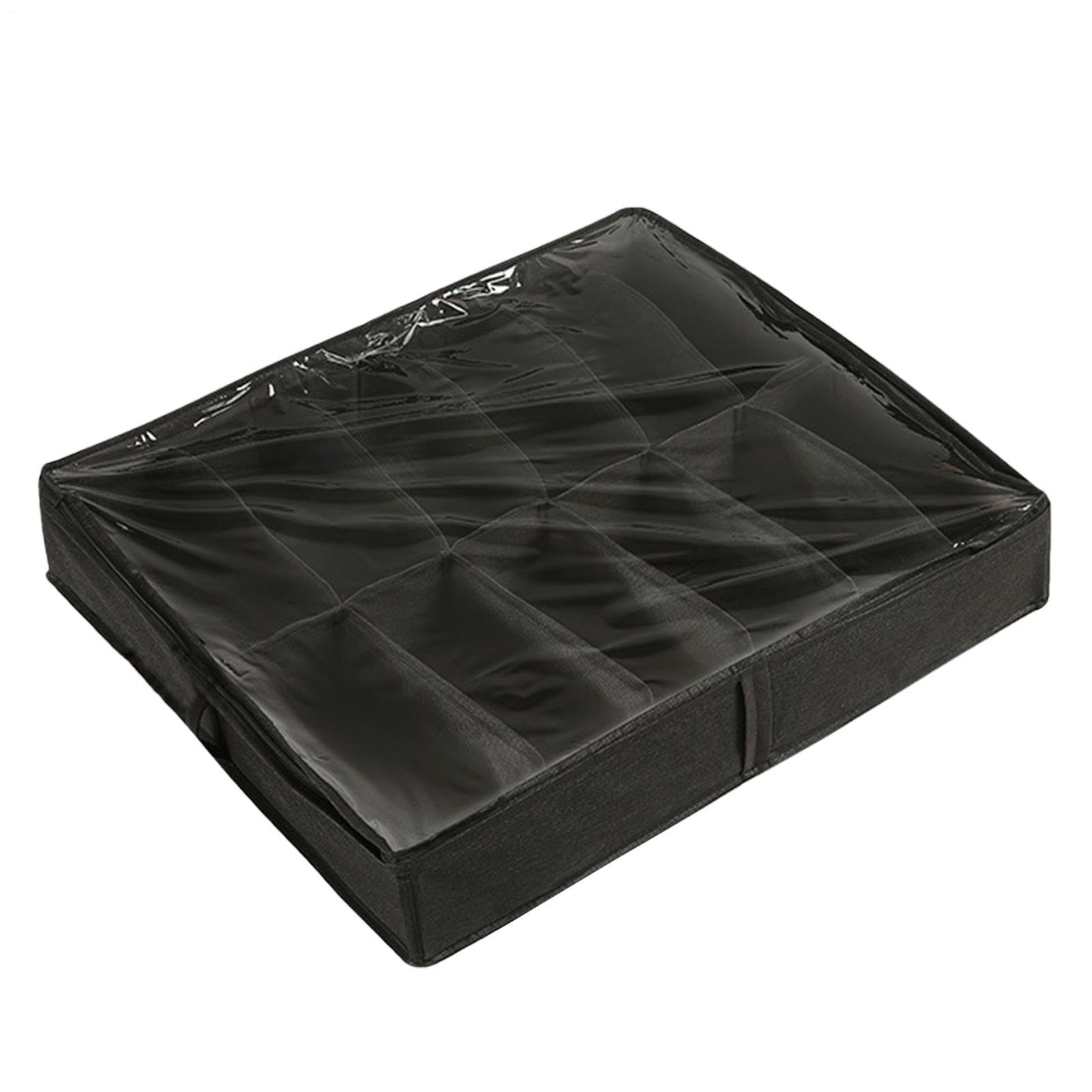 Organizador de zapatos debajo de la cama antipolvo con separadores de tela plegable