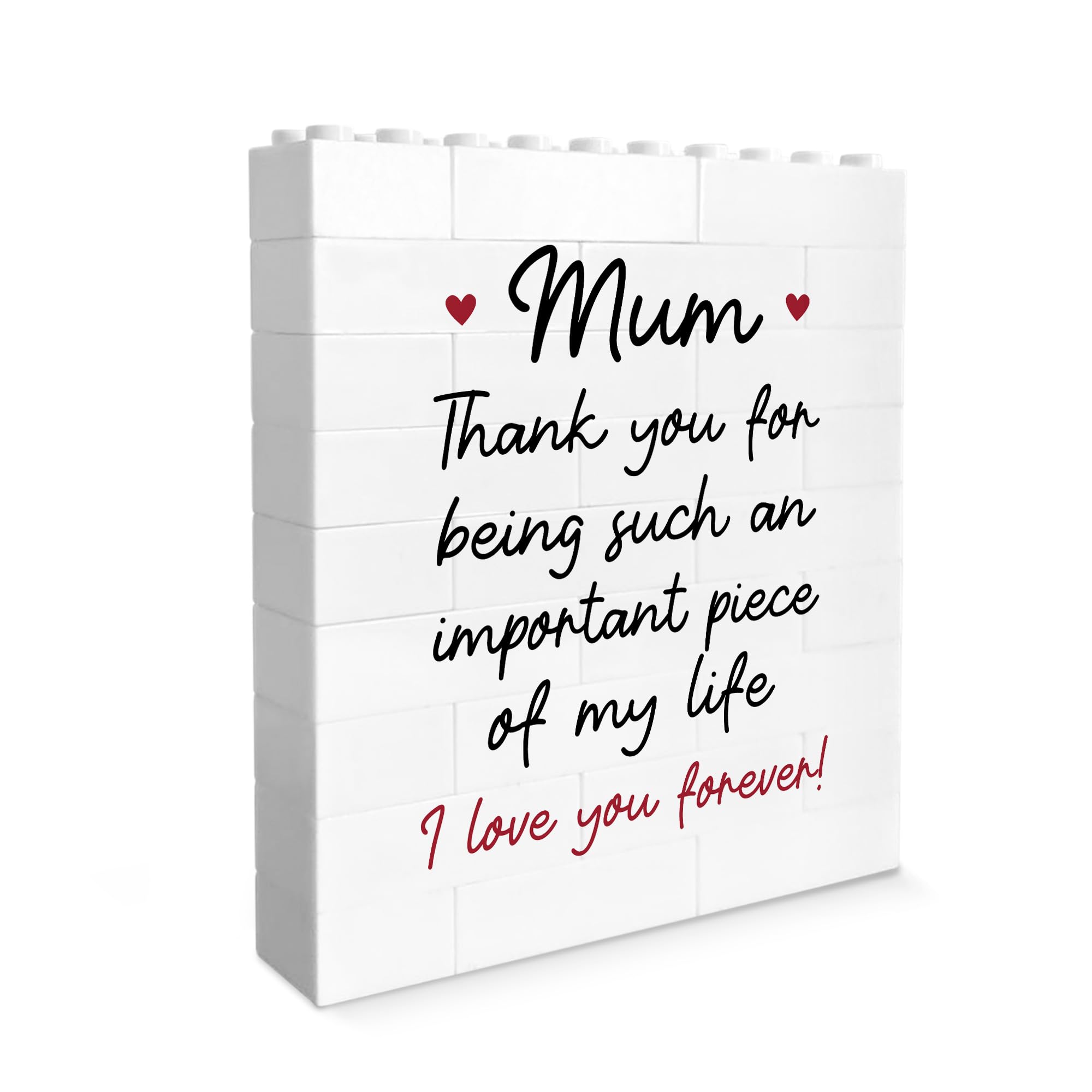 Red Ocean Mum Building Block Birthday For Mum From Daughter Son Christmas Thank You For Her Love Keepsake
