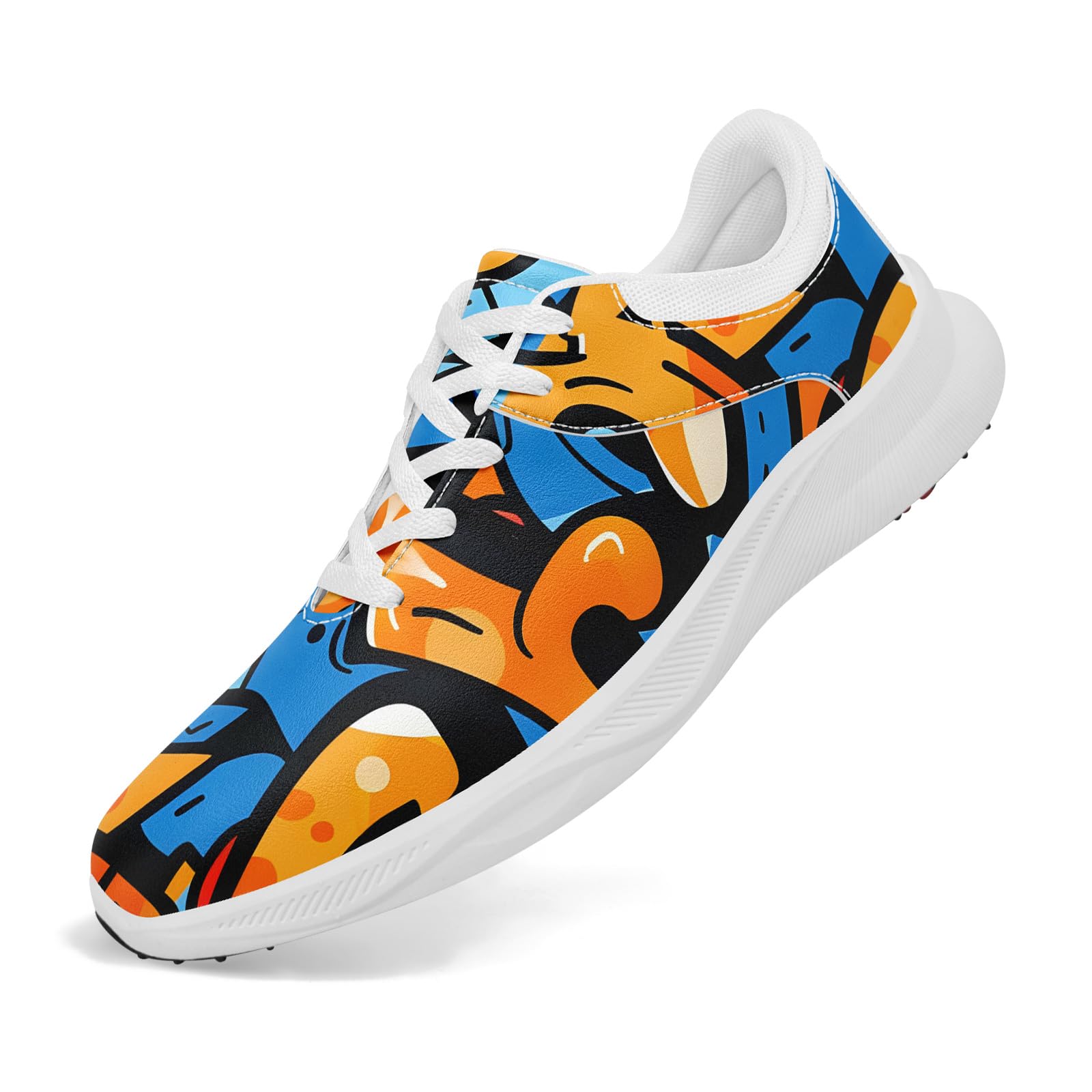 Spikeless Golf Shoes for Men, Women's Breathable Abstract Art Non-Slip Sports Walking Shoes with Air-Outer Golf Sneakers