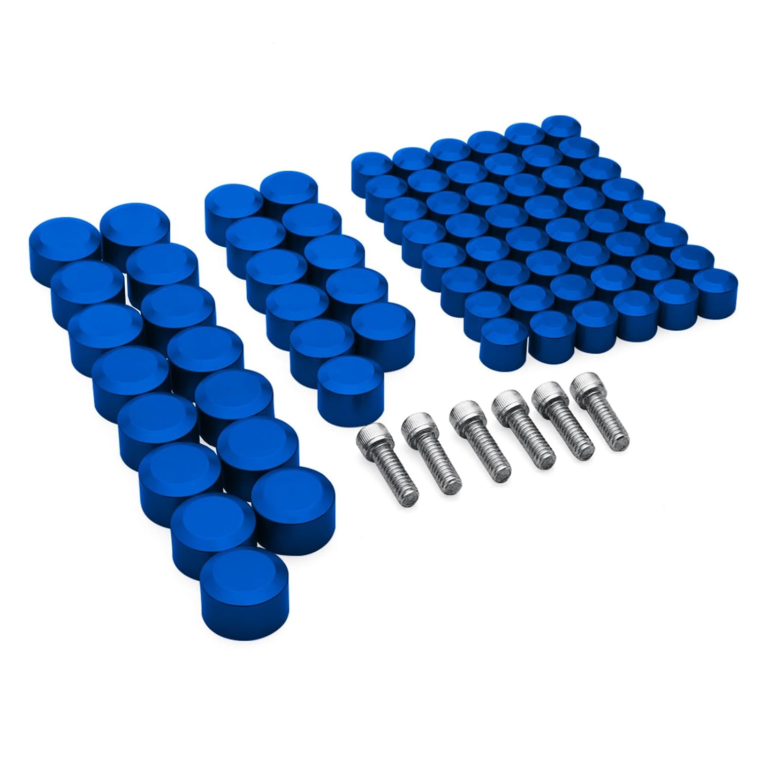 Bolt Covers Engine Twin Cam Toppers Caps Kit Aluminum for Harley Touring 2007-2016 Road King Electra Street Glide Road Glides FLT FLH 75Pcs (Blue)