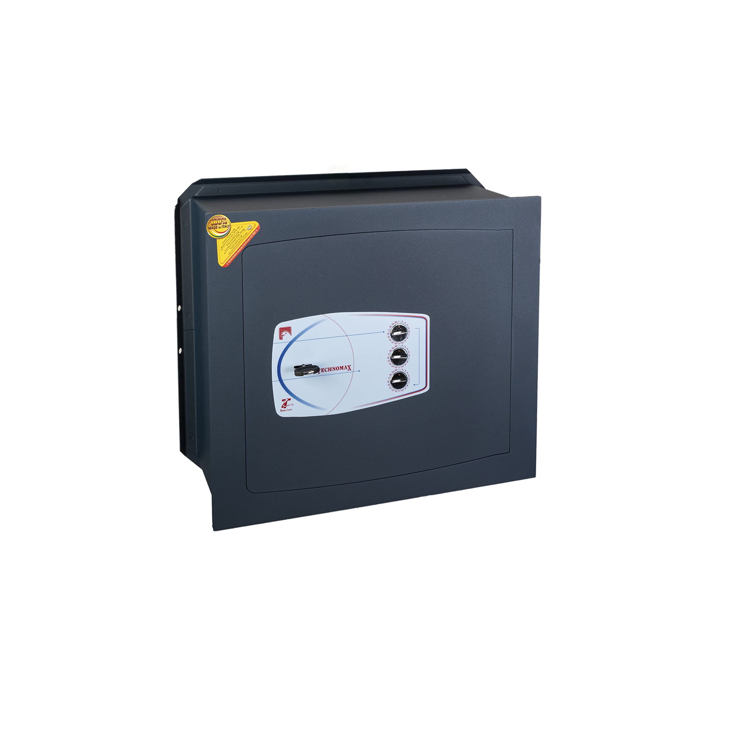 Technomax, Cassaforte a muro, Serie Gold Diplo modello GD/6L, Apertura con Chiave a doppia mappa + Combinatore a 3 Volantini, Dimensioni mm. 420 (H) x 480 (L) x 280 (P)