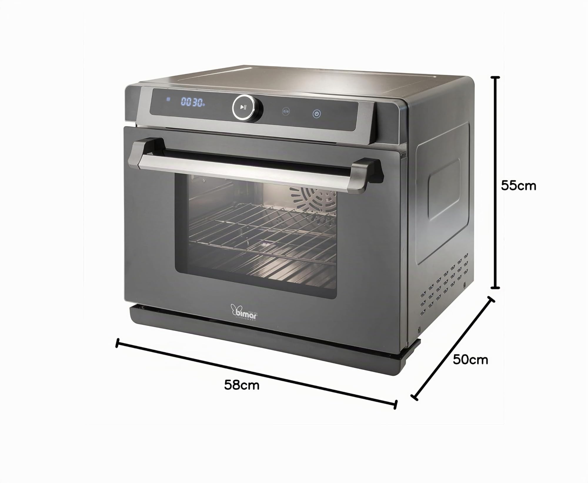 bimar B400 Horno digital 40 litros Preparado horno electrónico de vapor, paredes interiores de acero inoxidable, cocción a baja temperatura, 31 programas preestablecidos Potencia 2100-2400 W