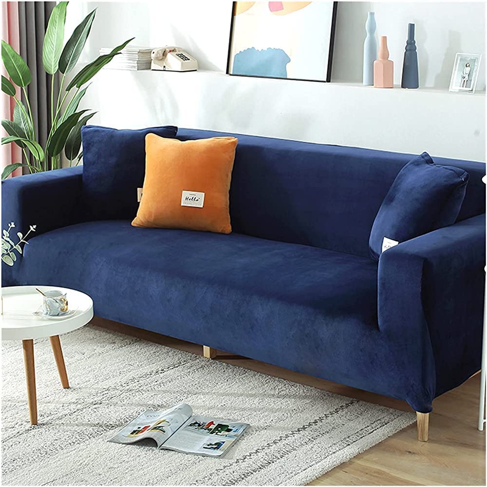 MGEMJMJ Armchair Slipcovers,Living Room Velvet Sofa Cover Thickened Modular Sofa Cover Elastic Cover Sofa Cover(Size:4 seats (235-300cm),Color:G)