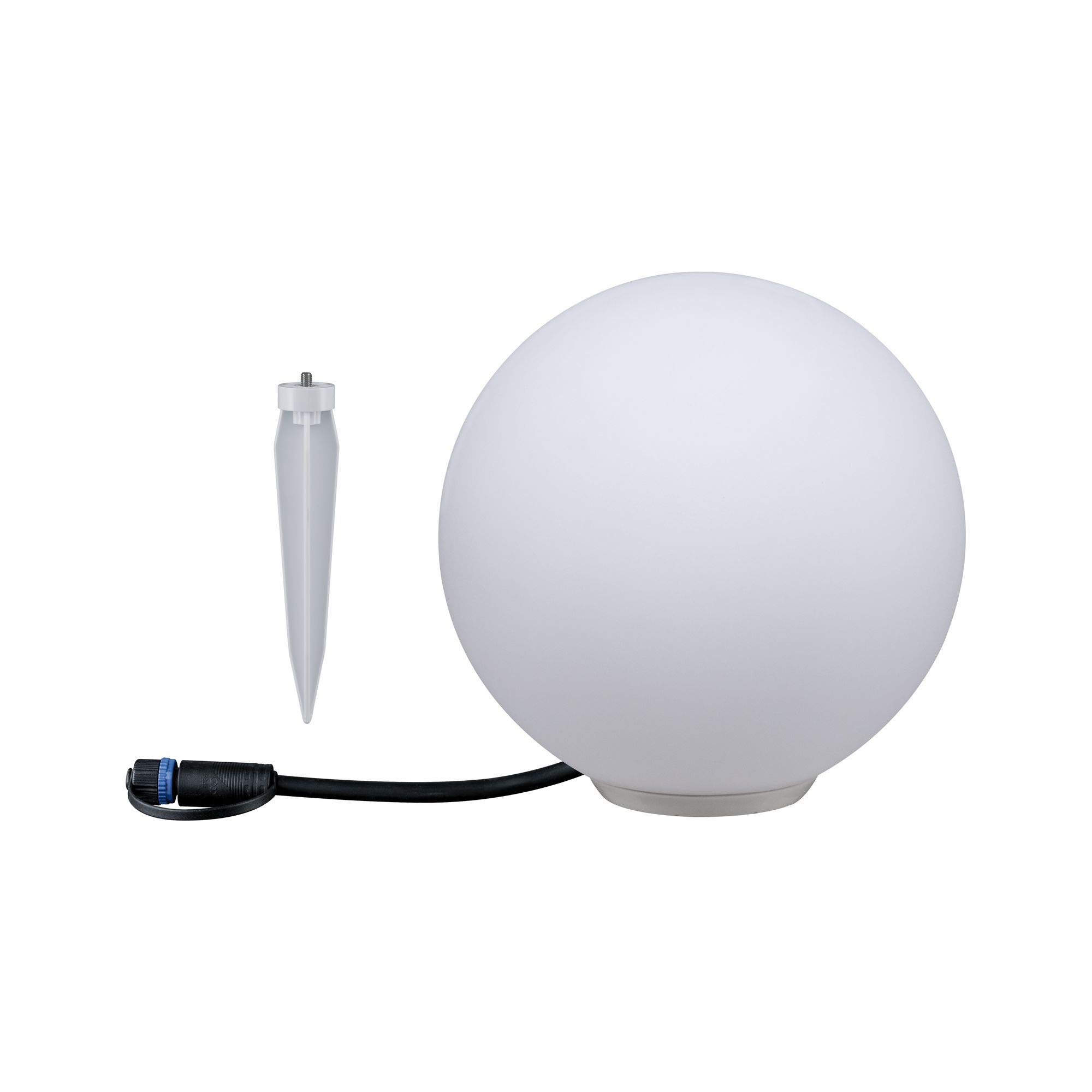 Paulmann 94269 Plug & Shine LED apparecchio per esterni ZigBee Globe RGBW incl. 1 oggetto luminoso dimmerabile da 2,8 Watt IP67 bianco illuminazione da giardino plastica bianco caldo 3000 K