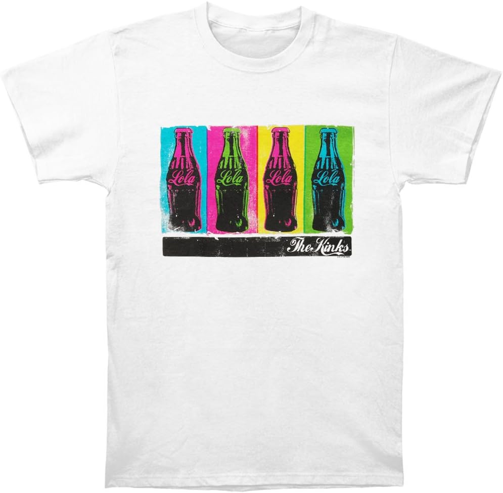 Kinks Men's Lola Cola Slim Fit T-shirt Medium White