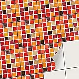 creatisto Klebefliesen Stickerfliesen Fliesenfolie - Hochwertige Aufkleber Sticker für Fliesen I Klebefliesen Deko Folie für Fliesen in Küche u. Bad/Badezimmer (20x25 cm I 12 -Teilig)