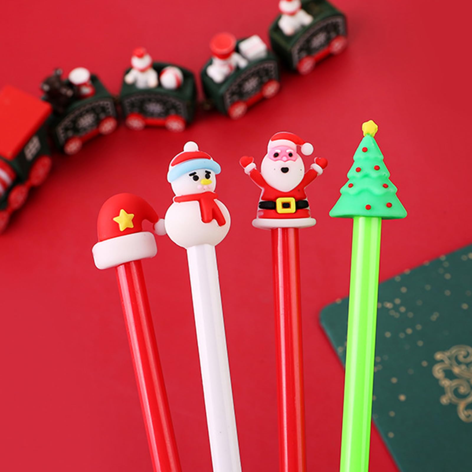 12 Stück Weihnachts-Gelstifte – Radierbar, Einziehbar & Mit Niedlichem Cartoon-Design