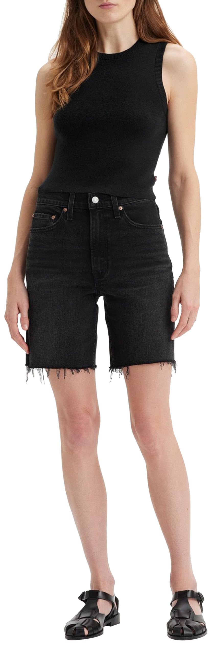 Levi's Women's Ribcage Bermuda Shorts, Goth Princess, 23W