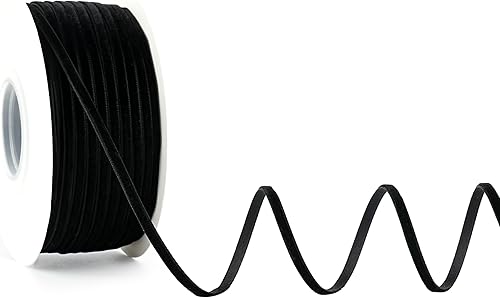 MAYREEL Cinta de terciopelo negro de 18 pulgadas, cinta fina vintage para invitaciones de boda, envoltura de regalos, cajas de recuerdos de fiesta,