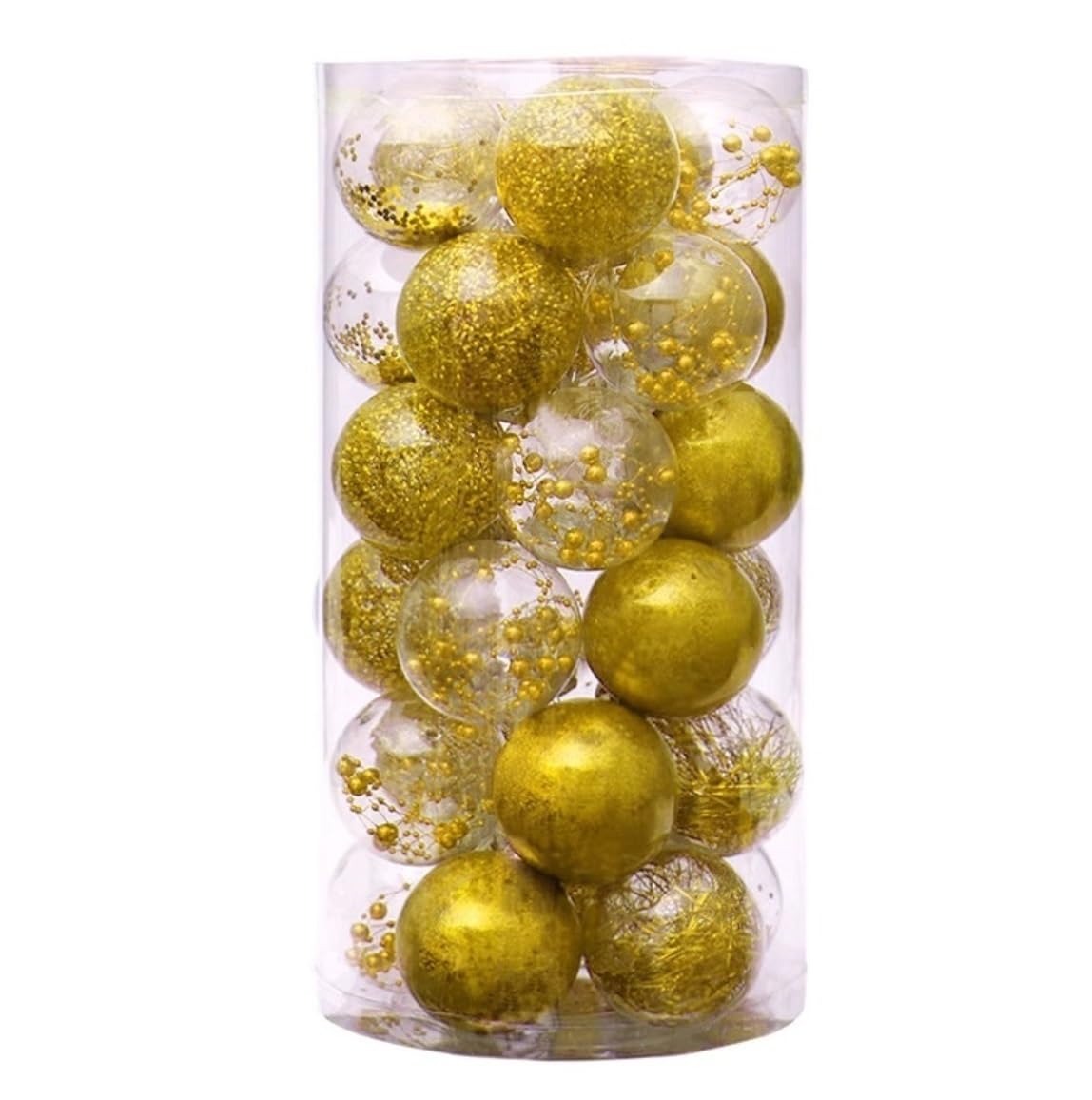Palline di Natale Palline di Natale da 24 Pezzi Ornamenti 2,36 Pollici Palle Infrangibili per La Decorazione della Festa Nuziale Decorazioni(Gold)