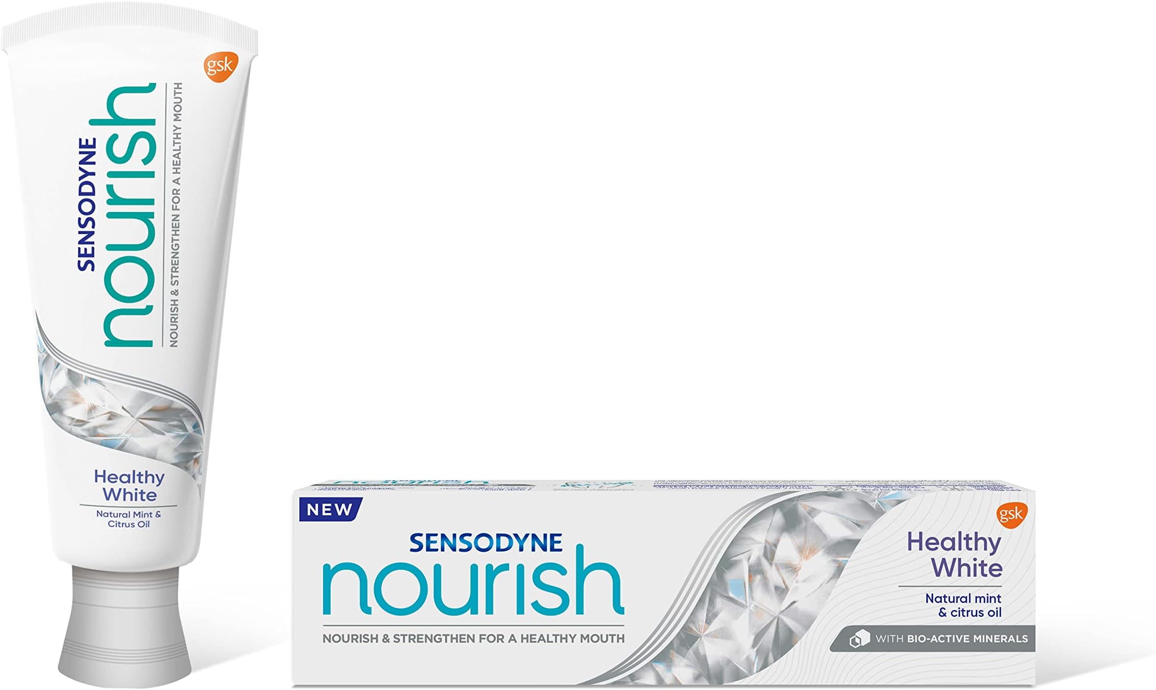 Nourish Healthy White Toothpaste, Protects & Whitens Teeth, 75ml