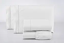 Jogo Lençol Casal 3 Peças 400 Fios 100% Algodão Premium (Branco)