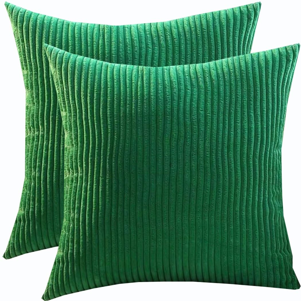 SWJ-swjssb Super King Size Pillow Cases 80x80 70x70 Cm, Set Of 2 Square Extra Large Cushion Covers,Soft Pillow Covers With Invisible Zipper Decorative Pillowcases For Sofa Couch(Green,80x80 cm)