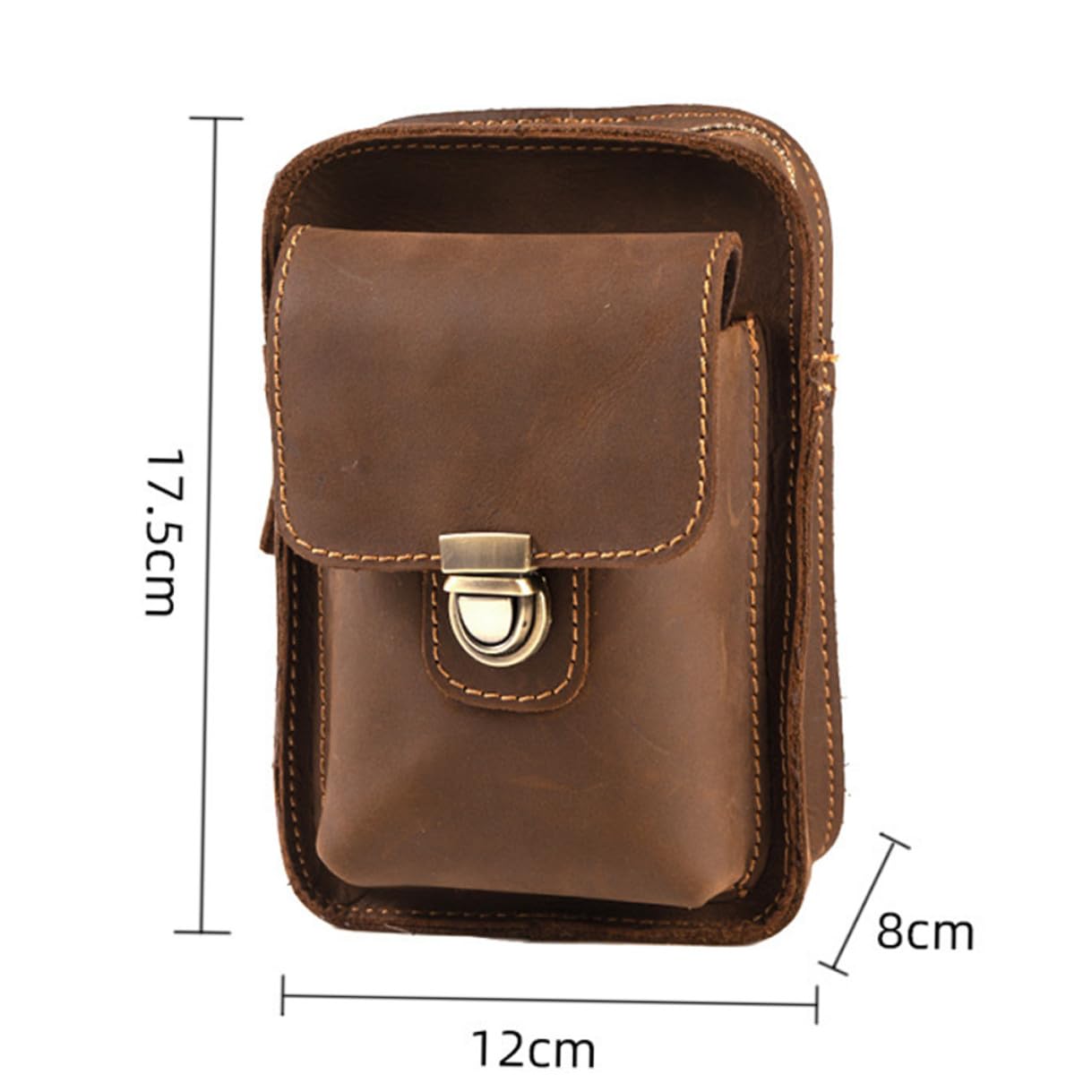 Pochette Ceinture Cuir Vintage pour Téléphone Portable Banane Multifonctionnelle Extérieure Résistante et Pratique pour Sport et Randonnée
