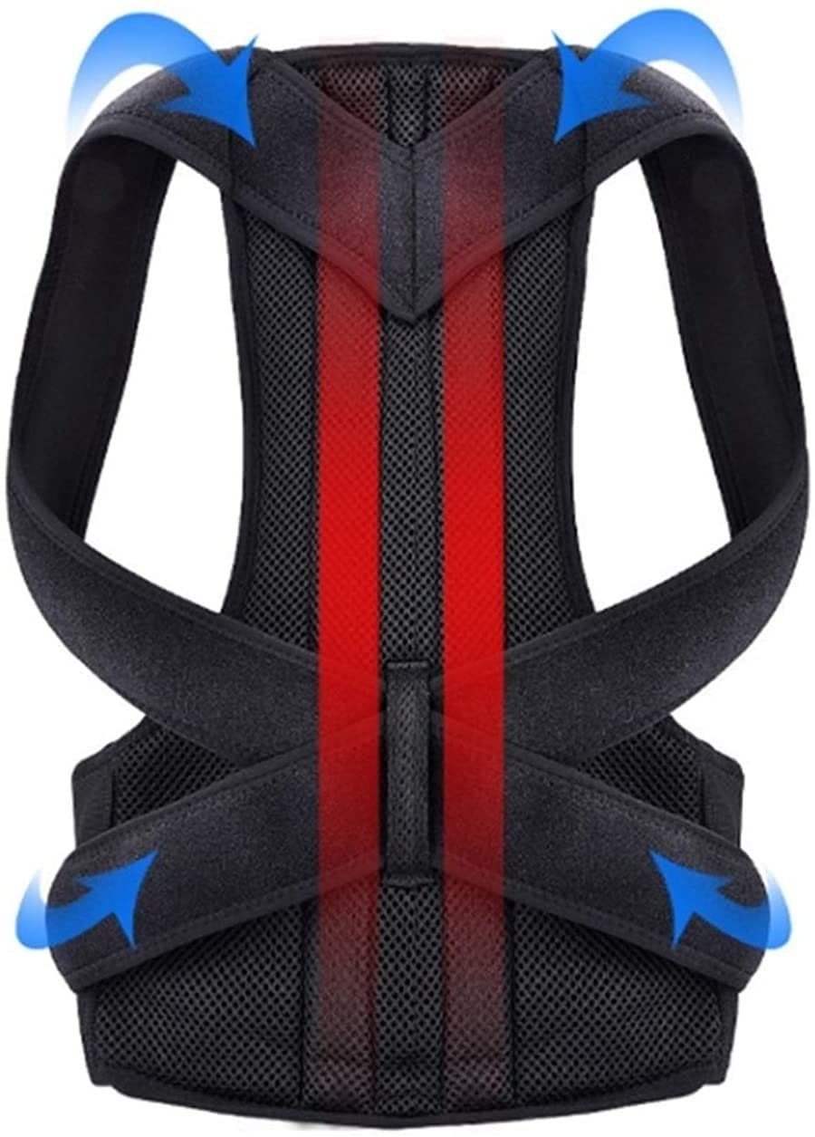 Corrector de Postura de Espalda Cinturón Lumbar Lumbar del Hombro Cinturón de corsé Adjunto Correo de corsé Correos Correos Cuerpo de Salud del Cuerpo (Color: Negro, tamaño: X-Larga) Herramientas ui