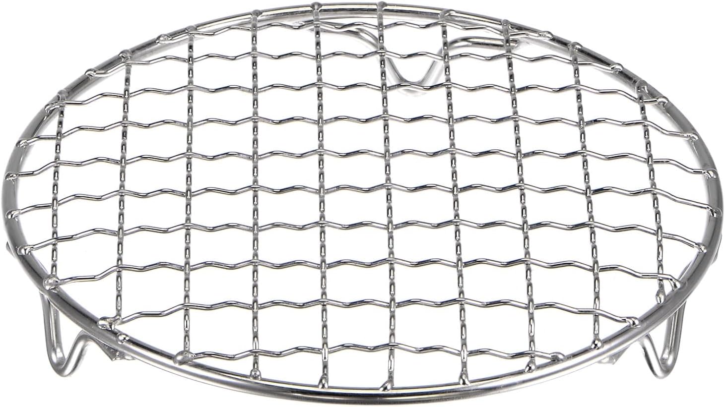 HARFINGTON Round Cooking Rack 6-inch 201 Stainless Steel Cross Wire Barbecue Grill Net with 20mm Legs for Cooking Baking Steaming BBQ