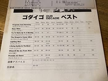 Amazon.co.jp: 楽譜/ゴダイゴ/OUR DECADE/パート譜/バンドスコア