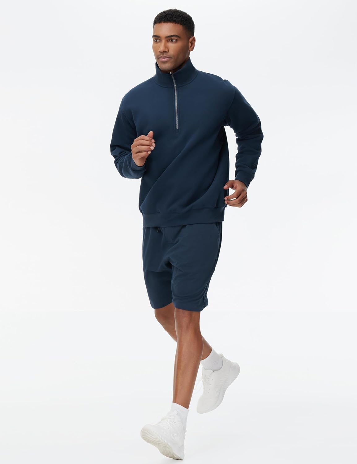 THE GYM PEOPLE Men's Half Zip Fleece Pullover Sweatshirts Midweight Mock Neck Workout Sweat Tops - Image 6