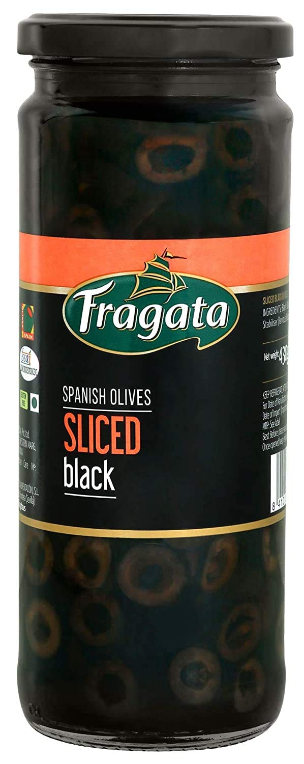 Fragata Olives Sliced Black 440g (Ideal for Pizzas and Salads) Pack of 2 - Image 2 thumbnail