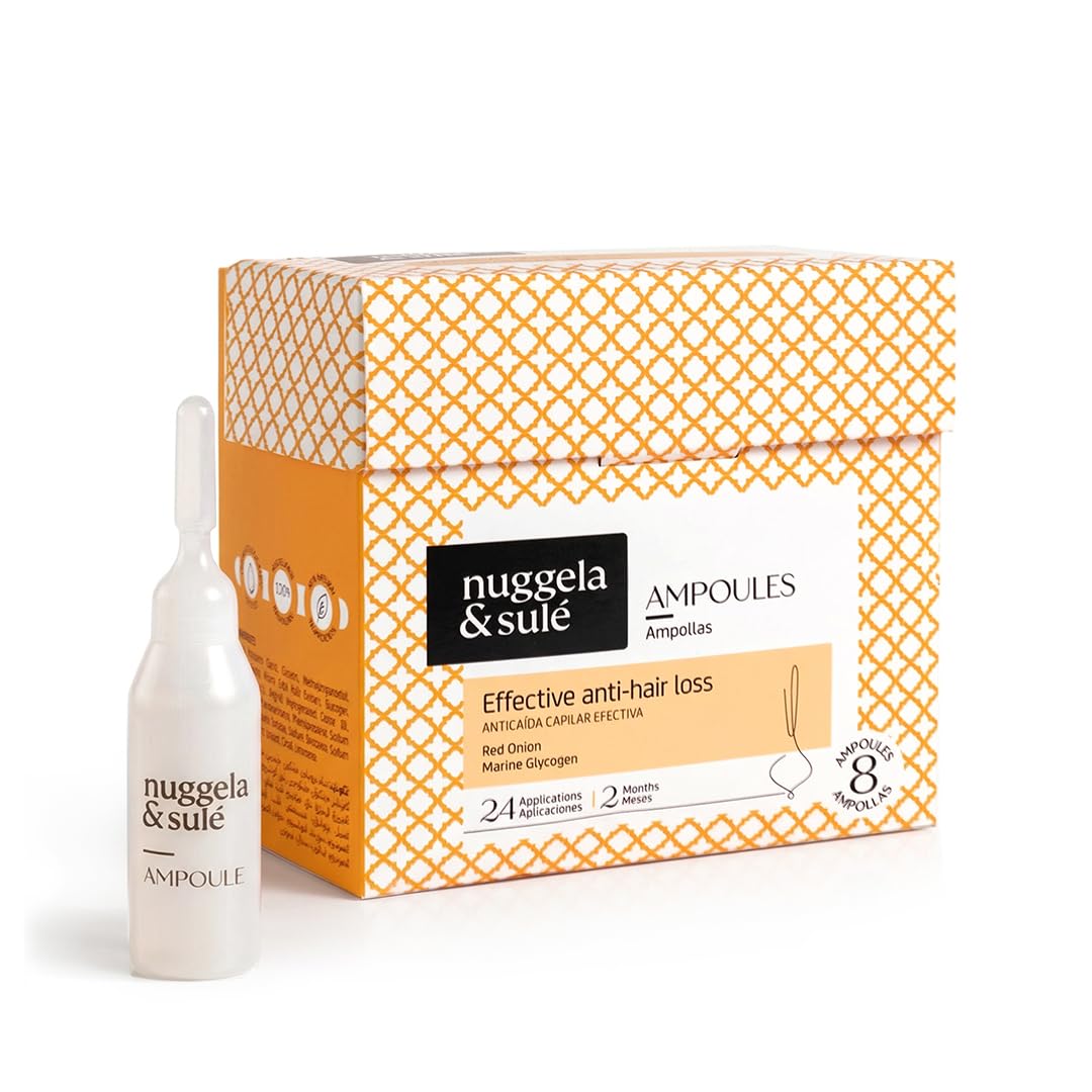 Nuggela & Sulé Ampolla Anti-Caída. Tratamiento Anticaída Efectivo 8 x 10 ml | Con extracto de cebolla roja. Fortalece y ayuda a frenar la caída del cabello. Reduce la caida del pelo en pocas semanas