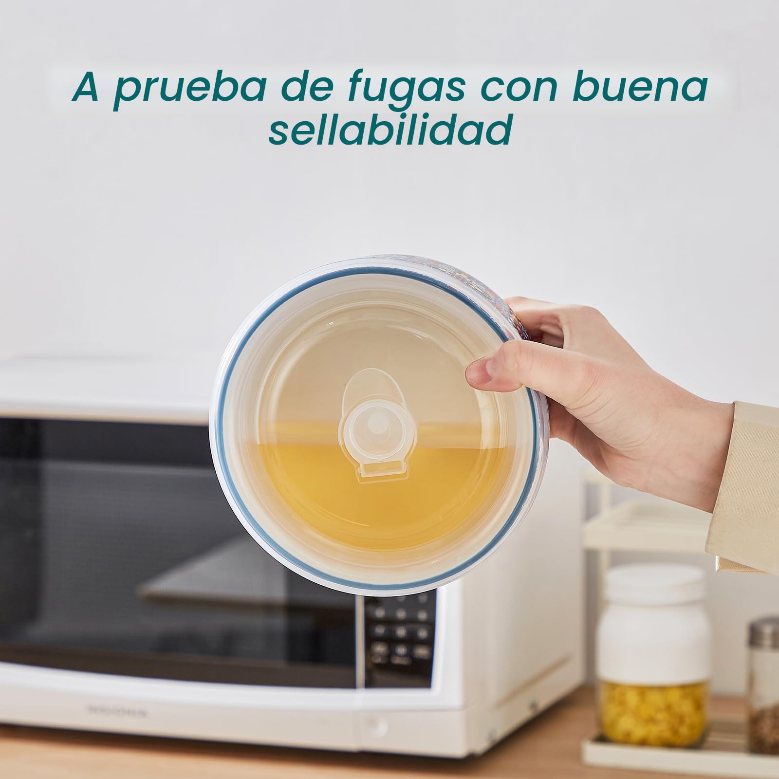 vancasso Juego de 4 Cuencos con Tapas de Porcelana - 300ml/600ml/1080ml/1800ml - Para Pasta, Ensaladas, Sopa y Almacenamiento, Apto para Microondas, Horno y Lavavajillas - Estilo Bohemio