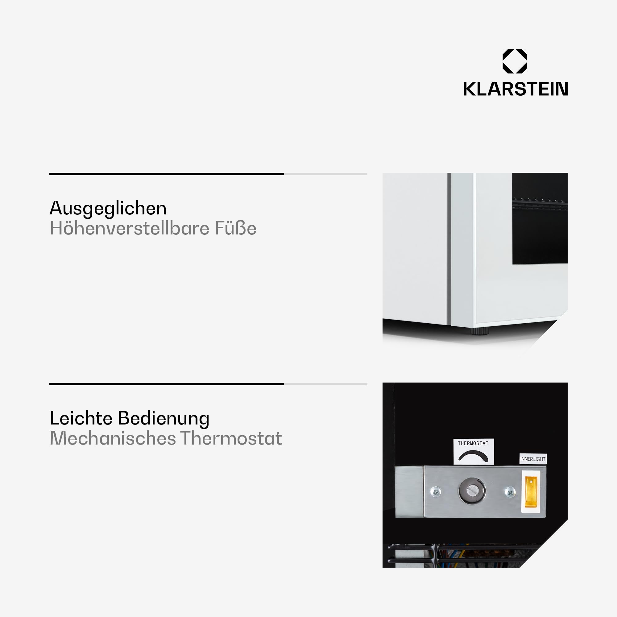 Klarstein IceAge 88 Mini Gefrierschrank, 88 L, Temperatur 0 bis -18 °C, LED-Innenbeleuchtung, 3 Einlegeböden, Energieeffizienz E, Kompakt & Sparsam, Kleine Gefriertruhe, Weiß