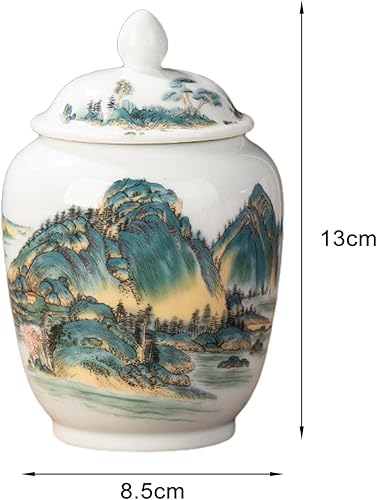 Miniatura 2 de Fenteer Jarrón de jengibre de cerámica multiusos decorativo con tapa, tarros de porcelana asiática para decoración del hogar, encimera, arreglo