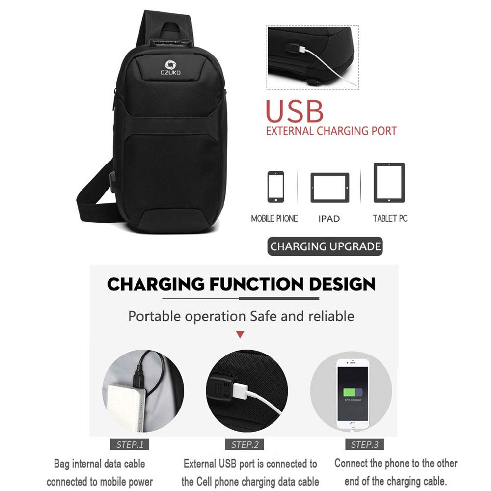 Amazon.co.jp: OZUKO スリングバッグ ショルダー チェスト クロス