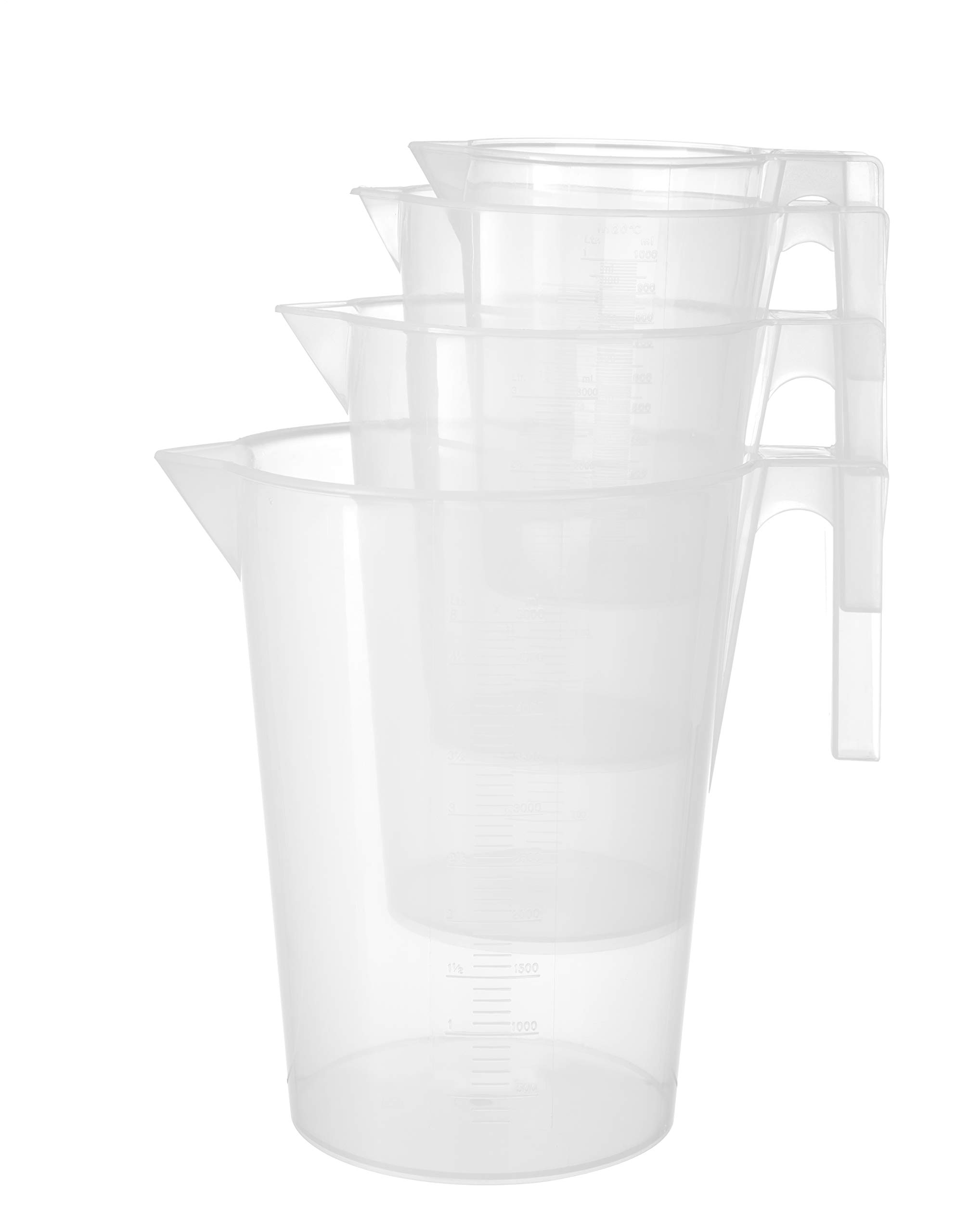 Broc Mesureur Empilable 3L - Polypropylène, Graduation Estampée