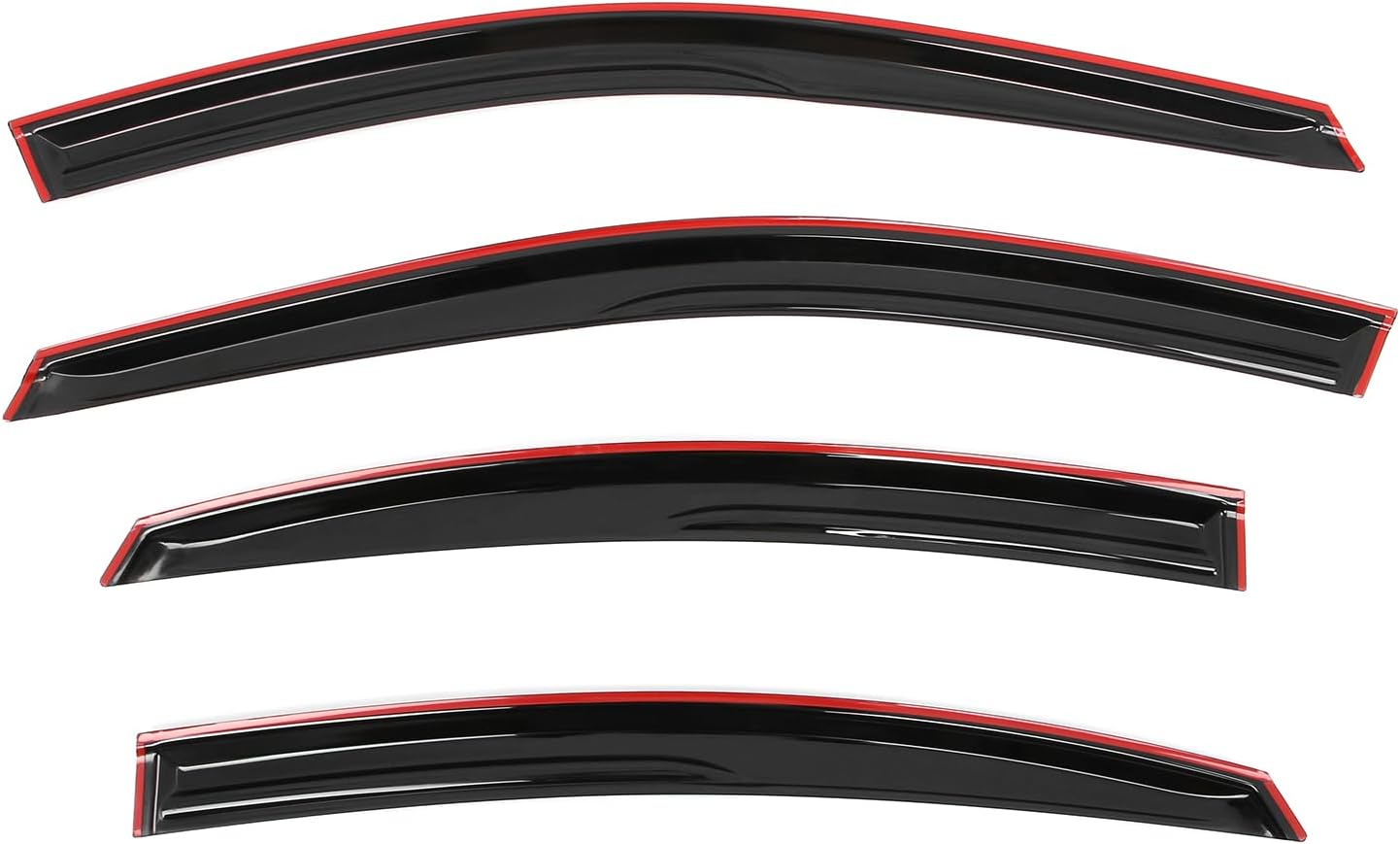 IKON MOTORSPORTS Tape on Window Visors Compatible with 2025-2026 Toyota Camry, Mugen Style Acrylic Smoke/Tinted Rain Guards, Side Window Wind Deflectors 4PCS