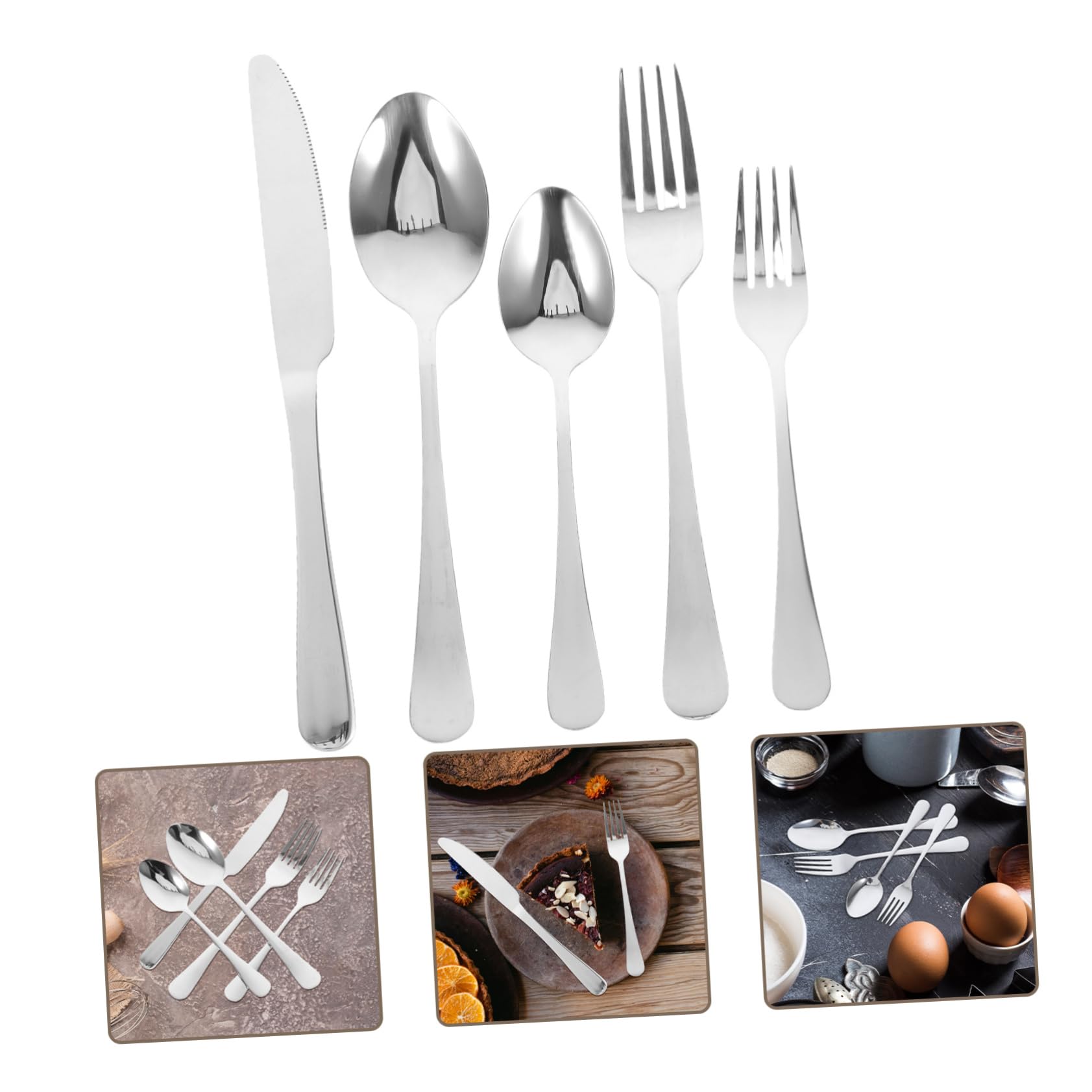 Veemoon 20 Cubiertos De Acero Inoxidable Accesorios De Cocina Utensilios De Cocina Occidentales Vajilla De Restaurante Cubiertos Suministros De Cocina Tenedores Tenedores De Cena