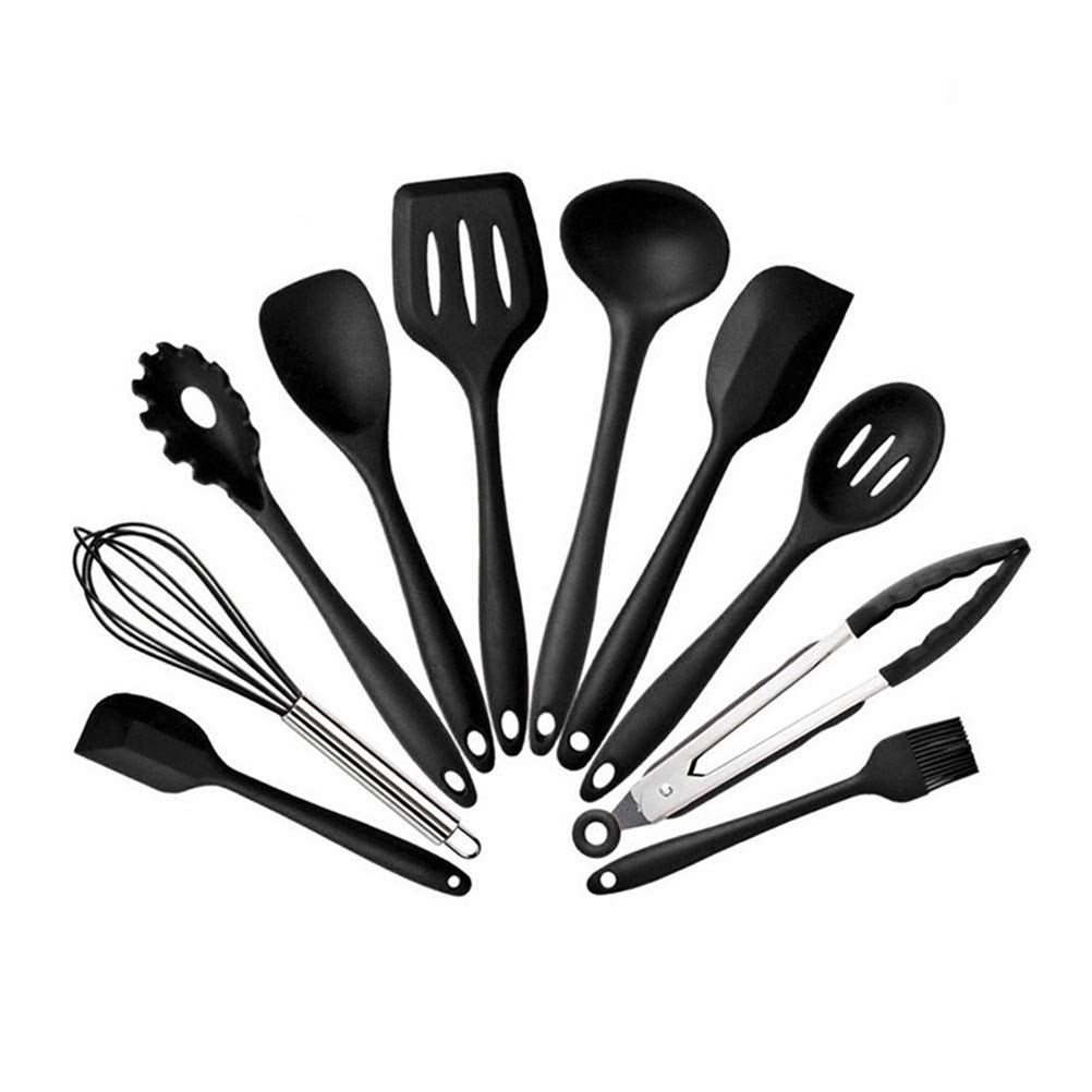 MYUYEE Kitchen Utensils Set,10 Silicone Kitchenware Non-Stick Cookware Cooking Tool Spatula Ladle Egg Beaters Shovel Spoon Soup Kitchen Utensils Set