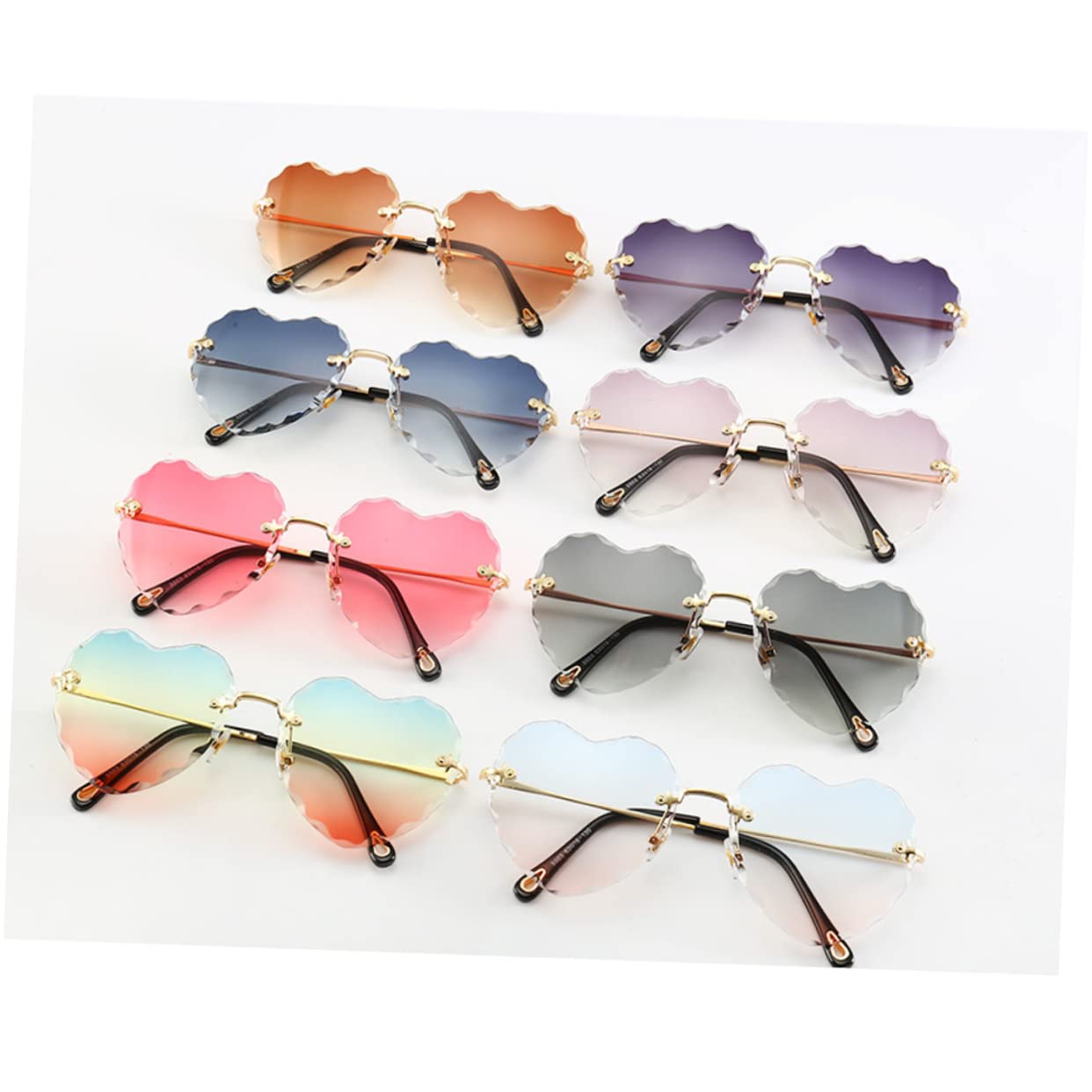 GALPADA 3 Pz occhiali anti UV sunglasses bicchieri divertenti occhiali da sole metallici per le donne occhiali trasparenti per protezione occhiali da sole da festa occhiali da sole a cuore