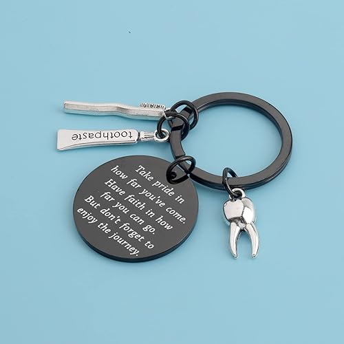 Vista 6 de FUSTMW Llavero de higienista dental, regalos inspiradores de joyería para asistente dental